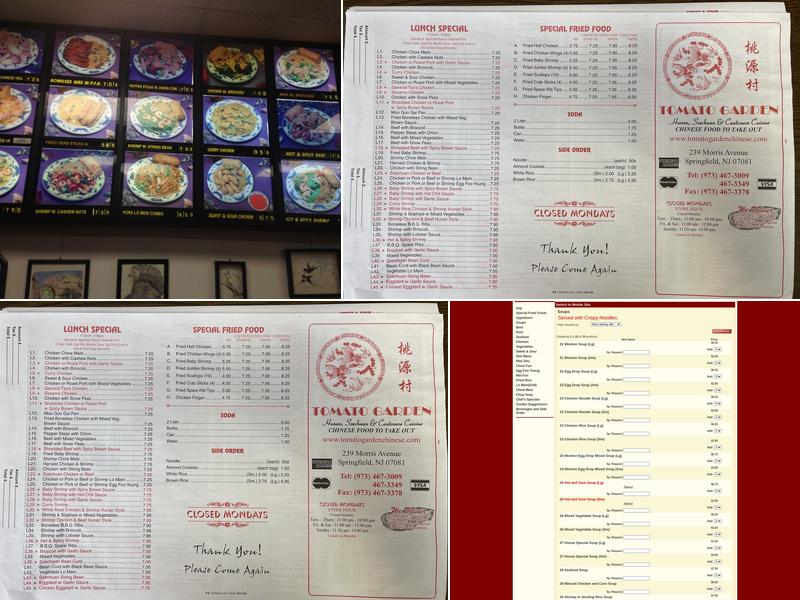Tomato Garden Chinese Restaurant Menu