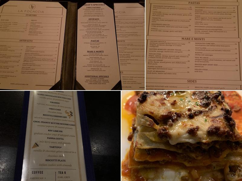La Focaccia Menu