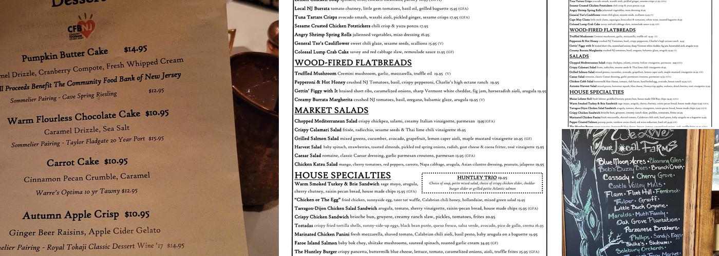 Huntley Taverne Menu