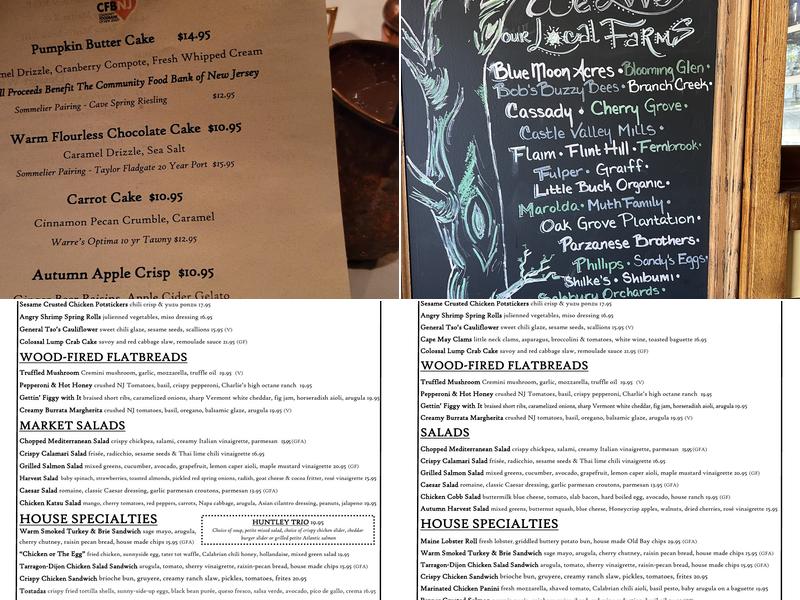Huntley Taverne Menu