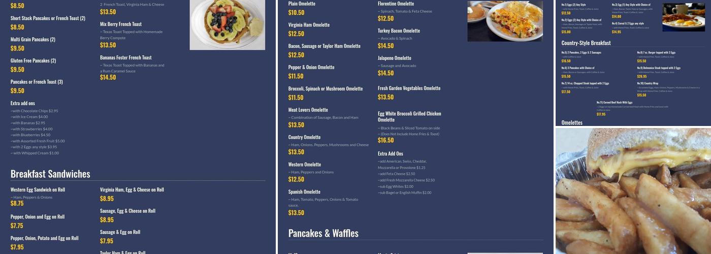 Old Glory Restaurant Menu
