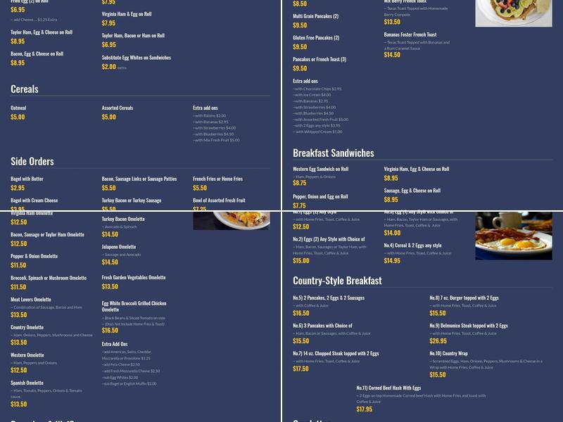 Old Glory Restaurant Menu