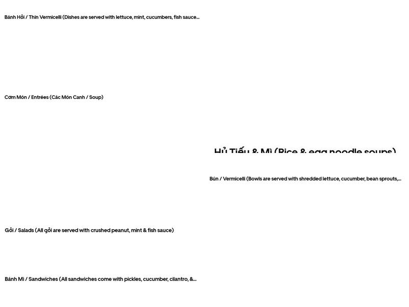 Pho Time Bistro Menu