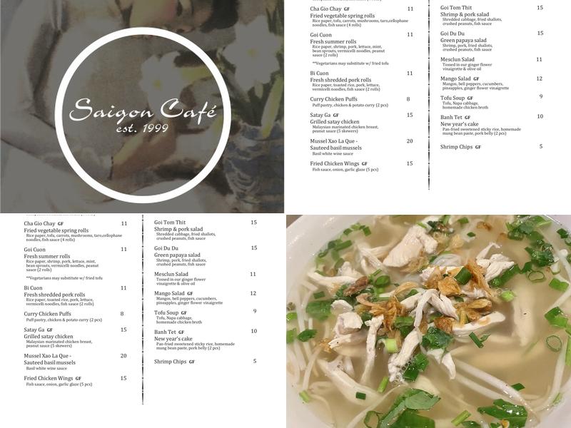 Saigon Cafe Menu