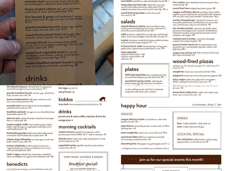 red hills market Menu