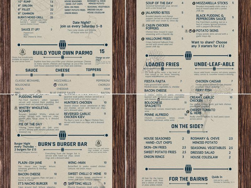 The Burn Pub & Kitchen Menu