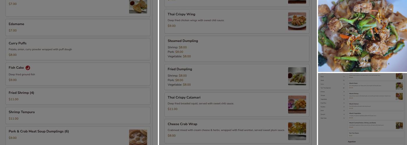 Tum Thai Menu