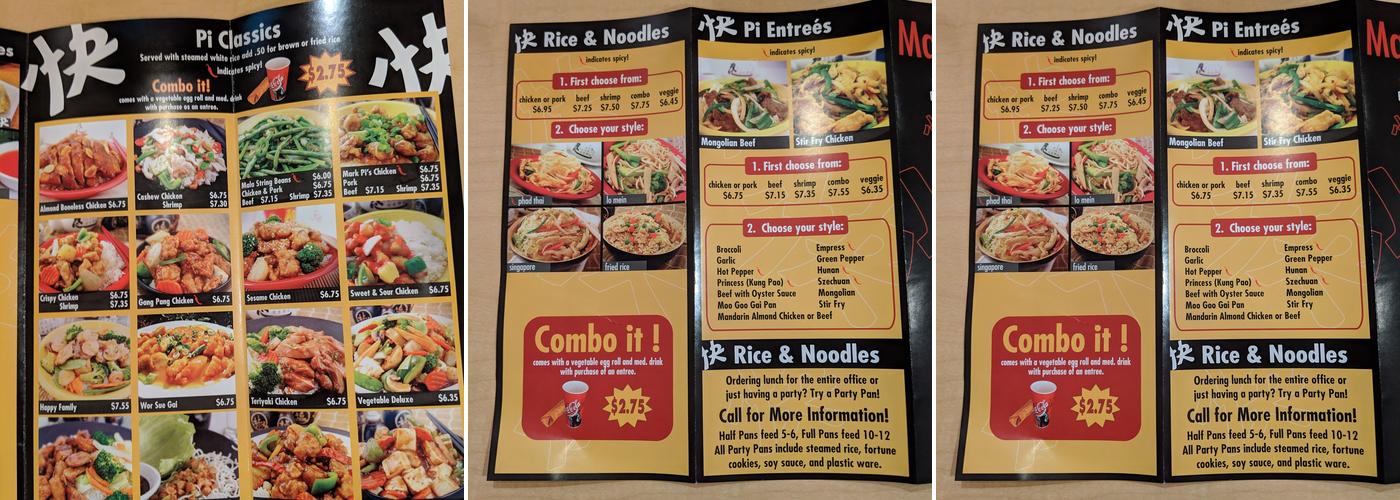 Mark PI'S Express Menu