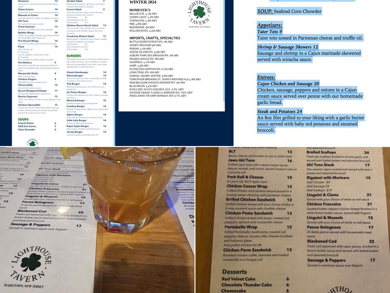 Lighthouse Tavern Menu