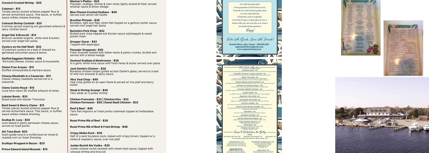 Captain's Inn Menu