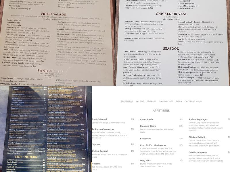 Carollo's Little Italy Menu