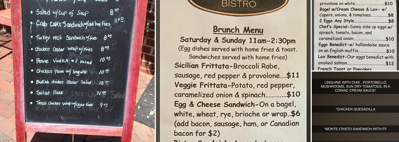 Maurizio's Bistro Menu