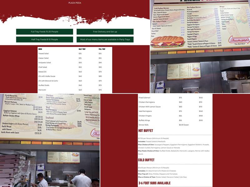 Plaza Pizza Menu