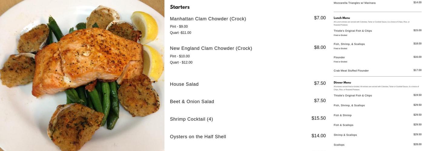 Thistle Menu