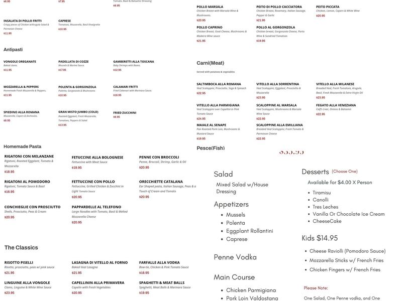 Trattoria Il Cafone Menu