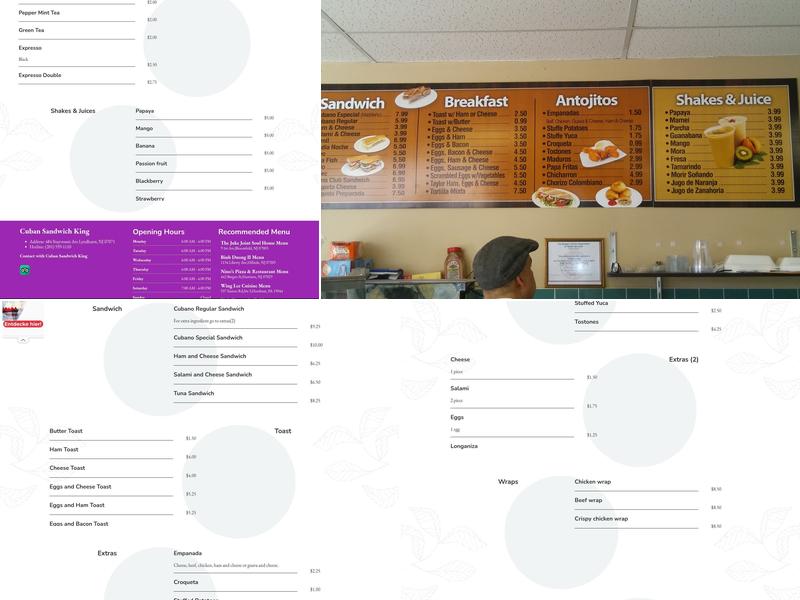 Cuban Sandwich King Menu