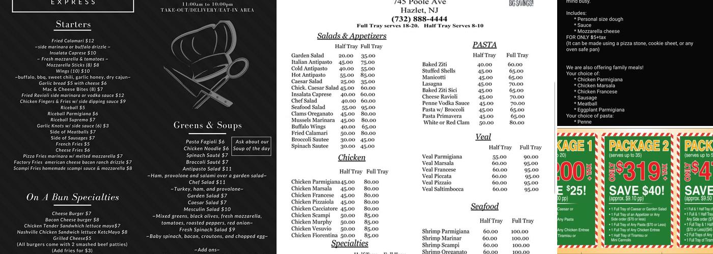 Romeos Pizza&Pasta Express Menu