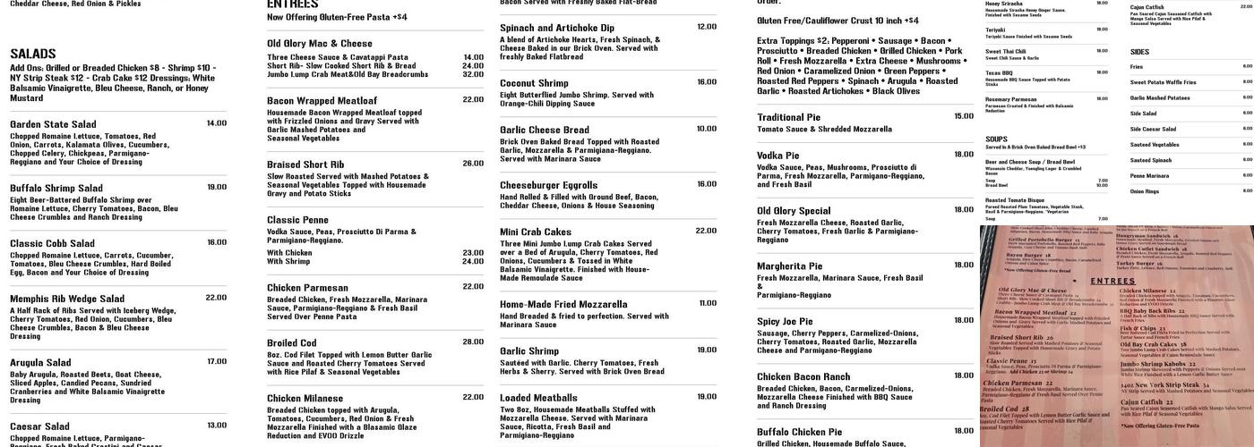 Old Glory Kitchen + Spirits Menu