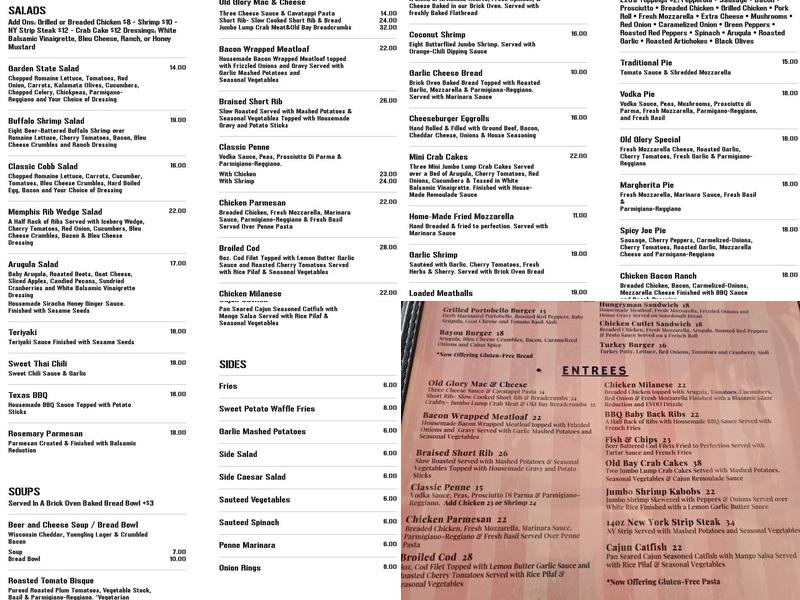 Old Glory Kitchen + Spirits Menu
