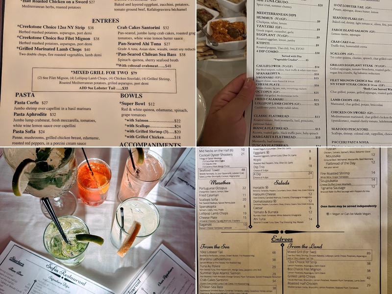 Sofia Restaurant Menu