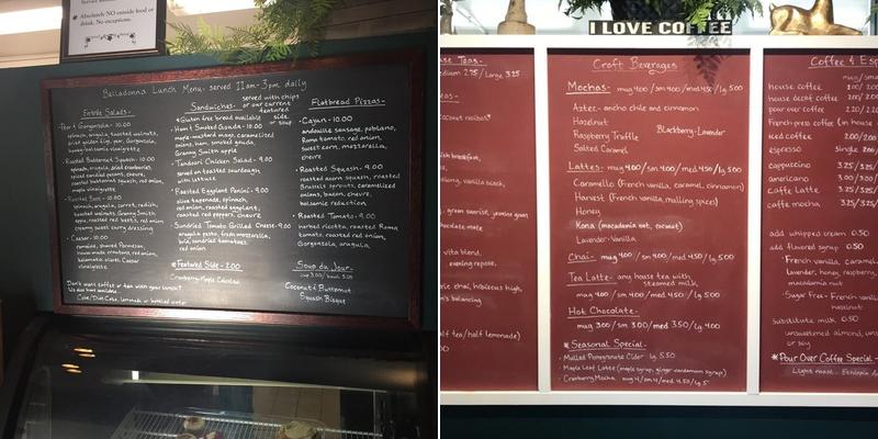Belladonna Tea & Coffee Menu