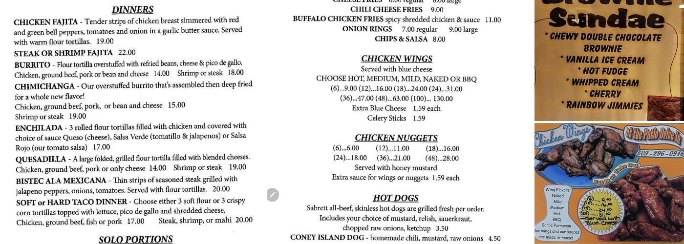 Patio Drive In Menu