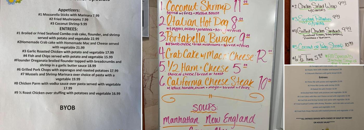 J T's Restaurant Menu