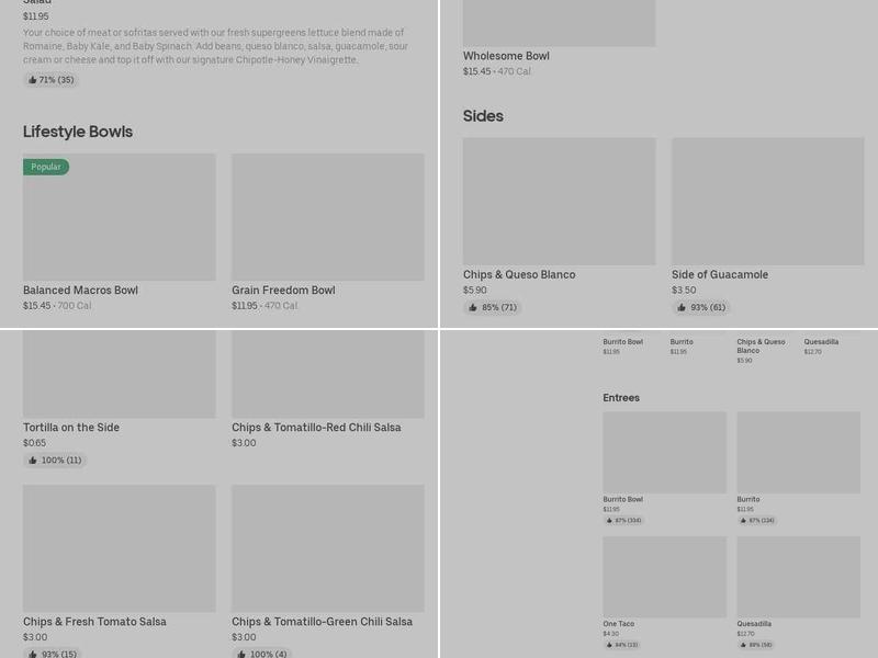 Chipotle Mexican Grill Menu