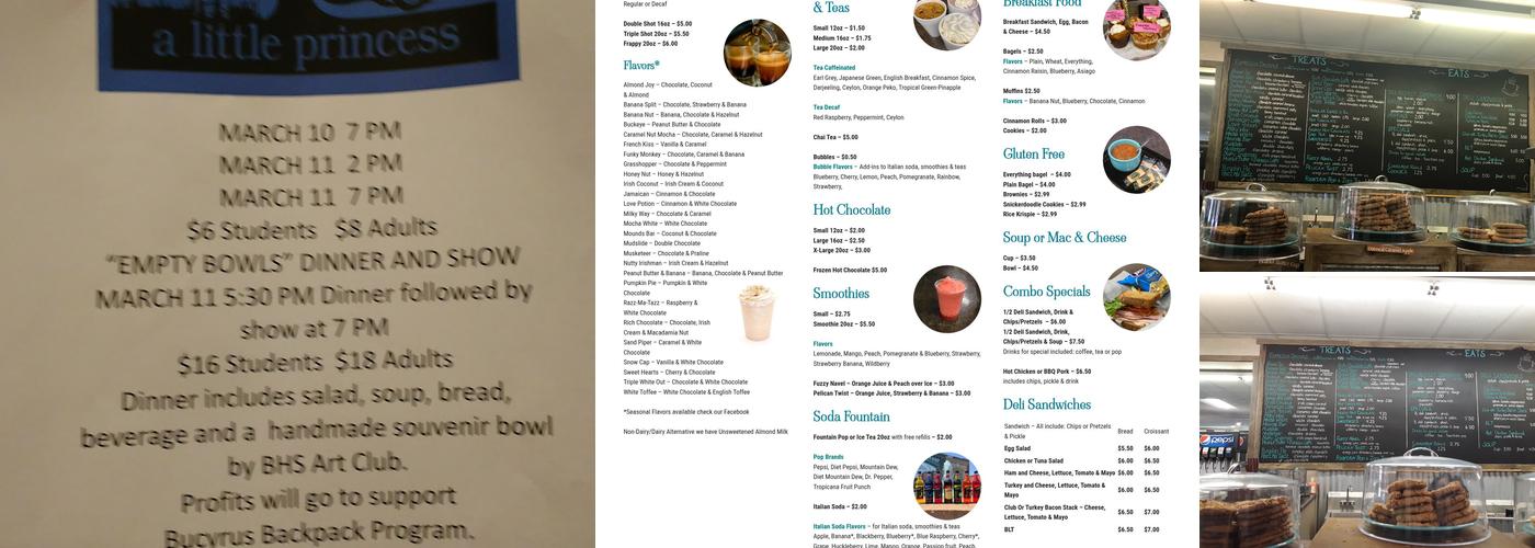 Pelican Coffee House Menu