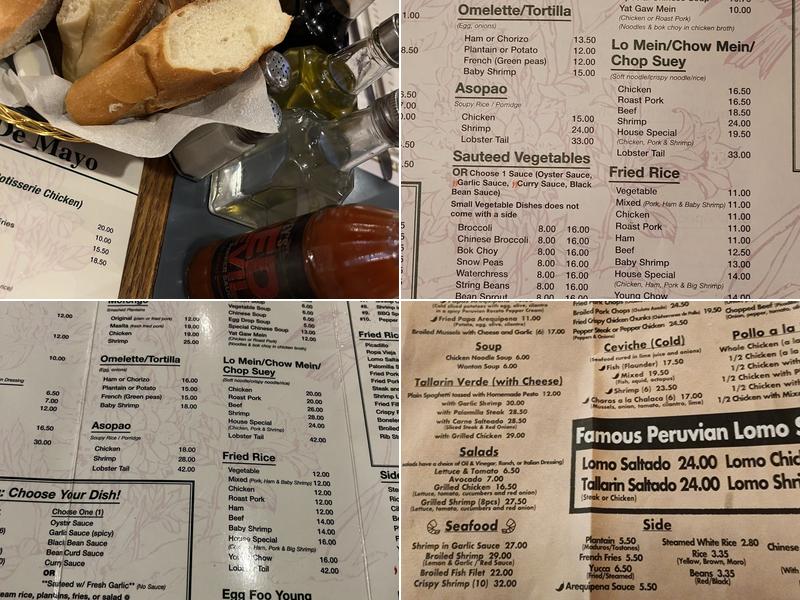 Flor de Mayo Restaurant Menu