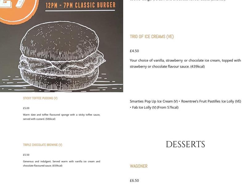 The Coton Arms Menu