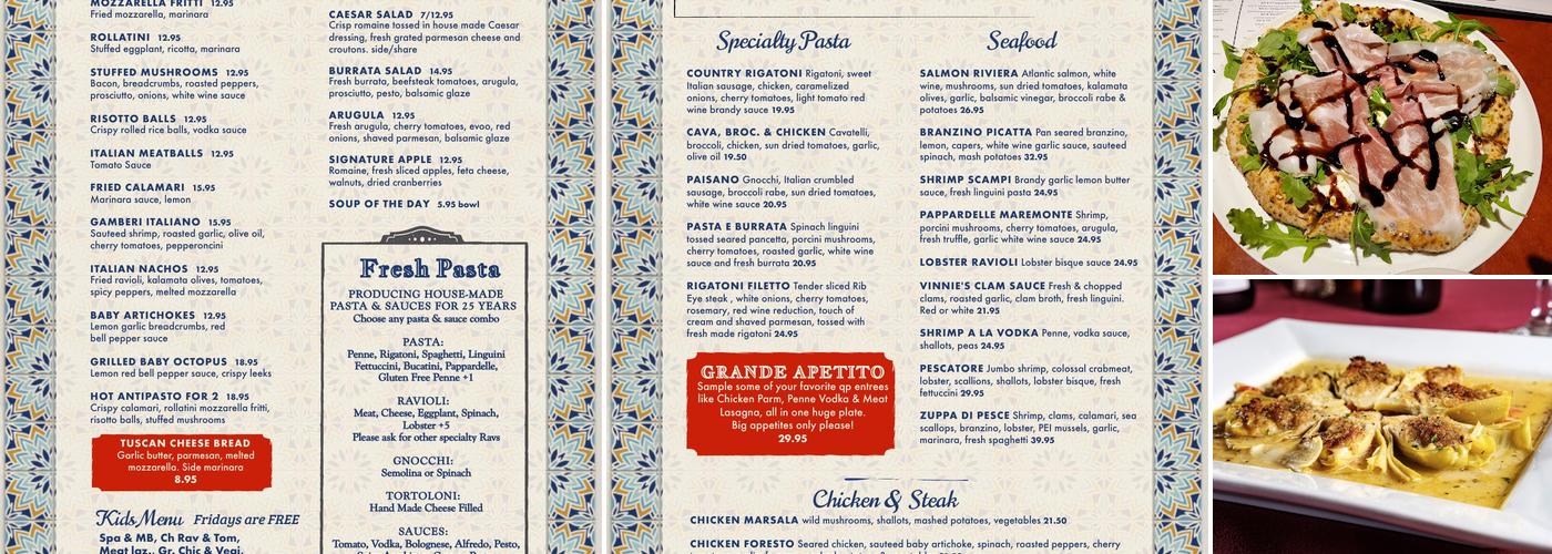 Que Pasta Menu