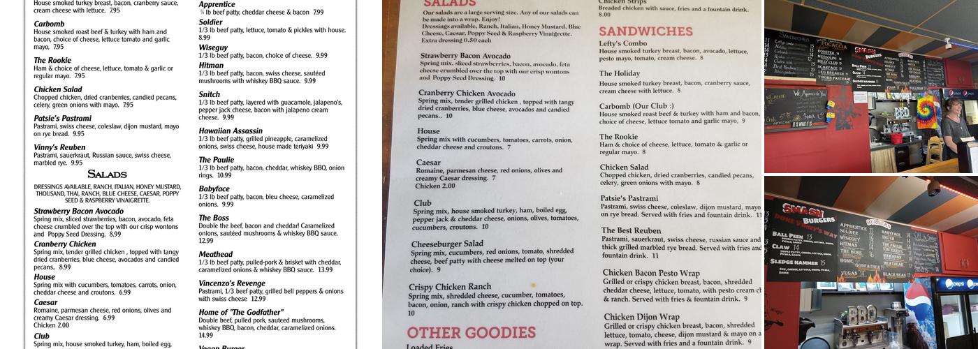 Vinny's Smokin' Good Burgers & Sandwiches Menu