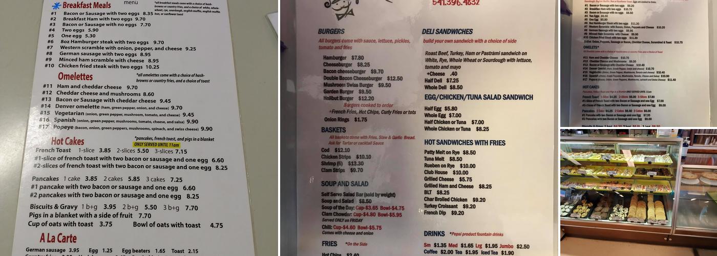 Frazier's Bakery Menu