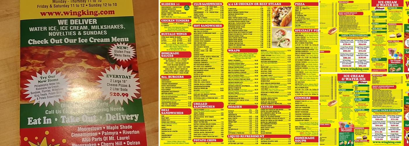 Wing King Menu
