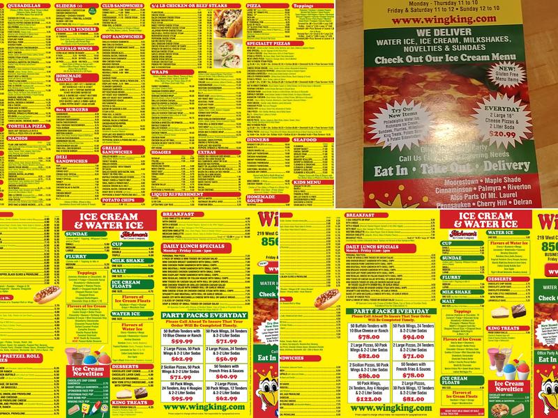 Wing King Menu