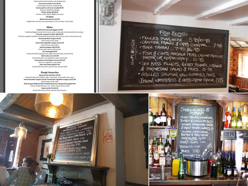 The Plough, Huddlesford Menu