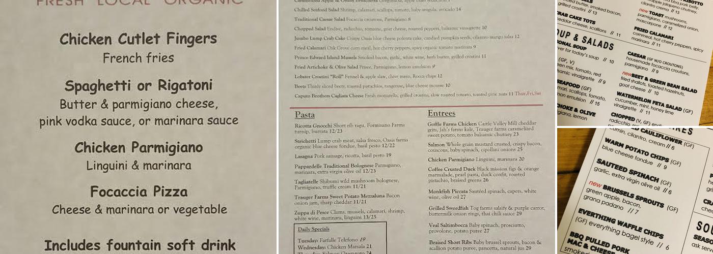 Rocca Menu