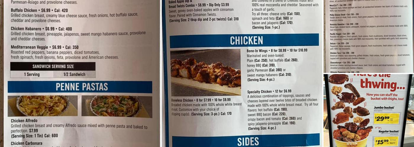 Domino's Pizza Menu