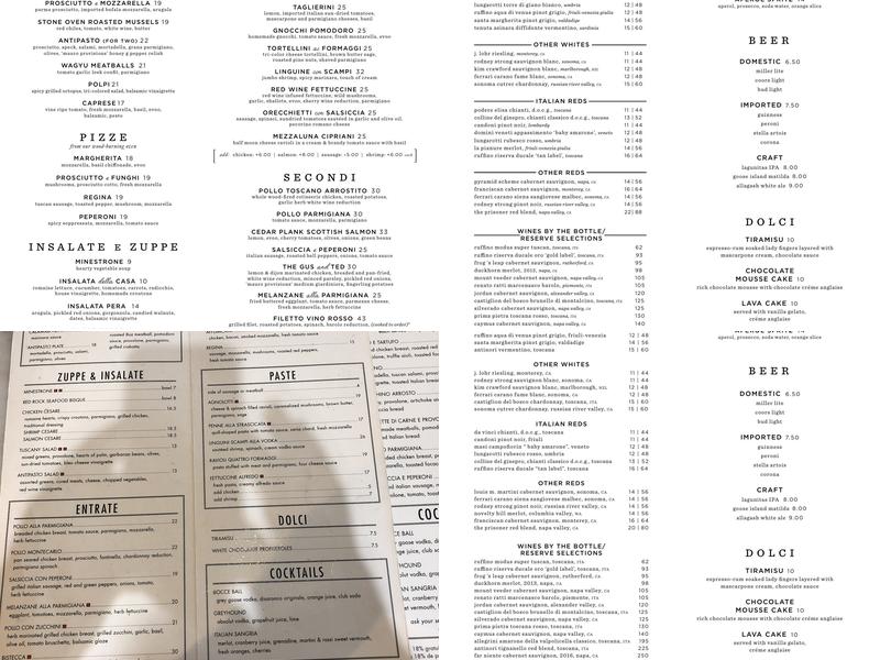 Stefani's Tuscany Cafe Menu
