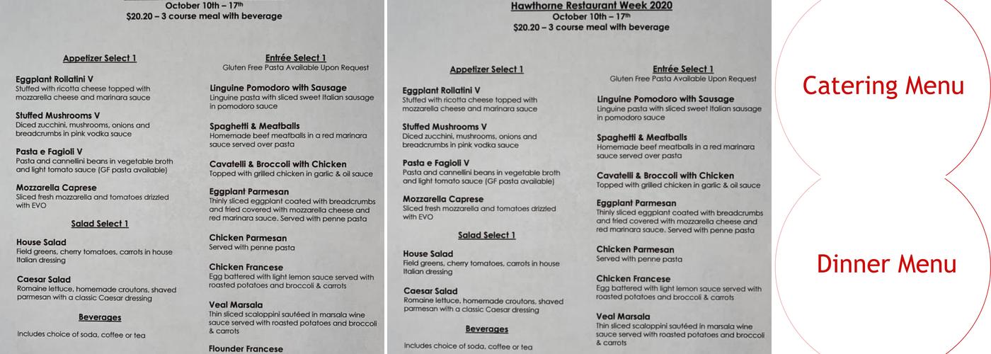 Primo Amore Bistro Menu