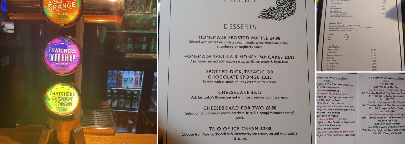 The Feathers Inn Menu