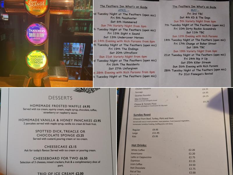 The Feathers Inn Menu