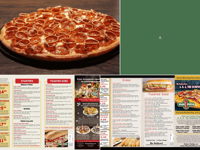 Plus 1 Pizza Menu