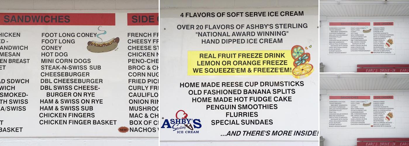 Earl's Dari Drive-In Menu