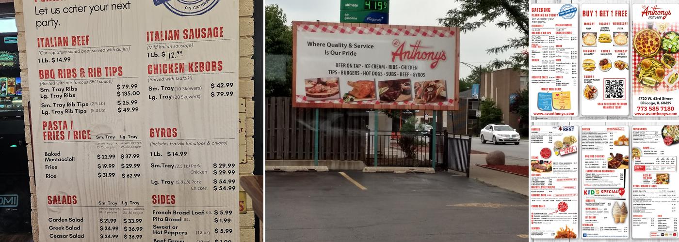 AV Anthony's Menu