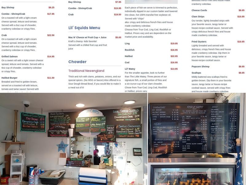 Bandon Fish Market Menu