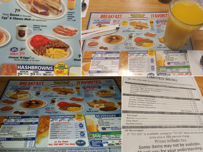 Waffle House Menu