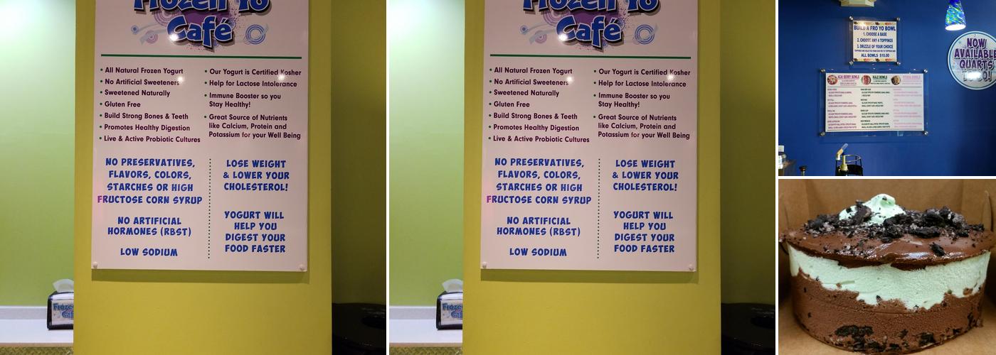 Fro Yo Cafe Menu