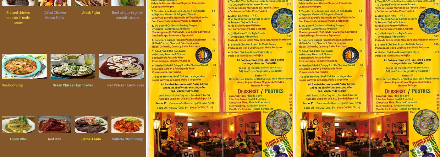 Tequila's 55 Menu
